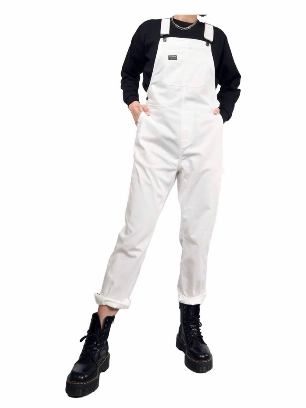 Wildfang Essential Overall White Herringbone S